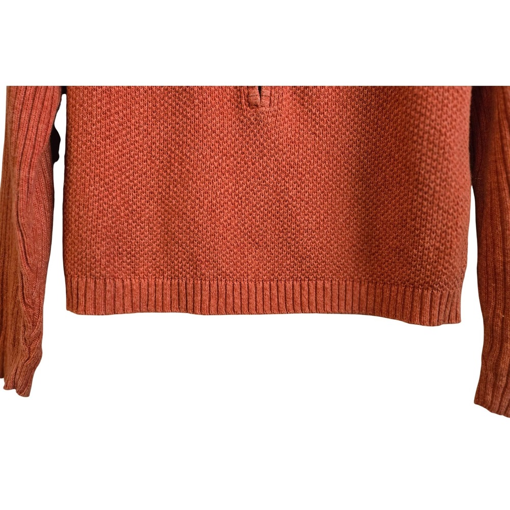 Woolrich Womens M Classic Bittersweet Orange Ramie Cotton Quarter Zip Sweater - Picture 5 of 10